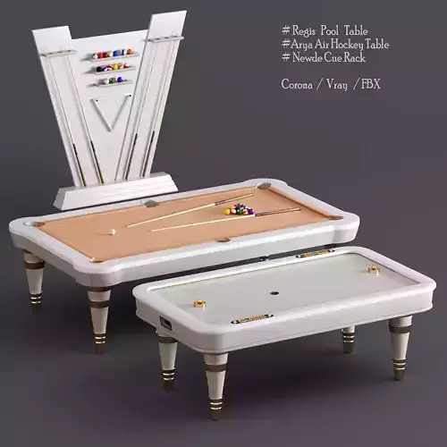 BILLIARD and  AIR HOCKEY TABLE 3D model BILLIARD and  AIR HOCKEY TABLE 3D model