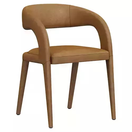 Restoration Hardware Nicola Open Barrel Leather Dining Armchair