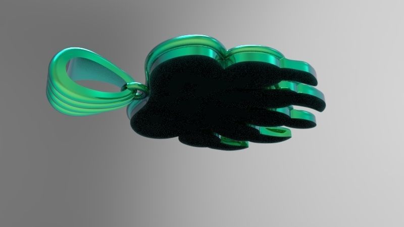 Bear Paw Print Pendant Necklace Charm Animal Jewelry  3D print model_26