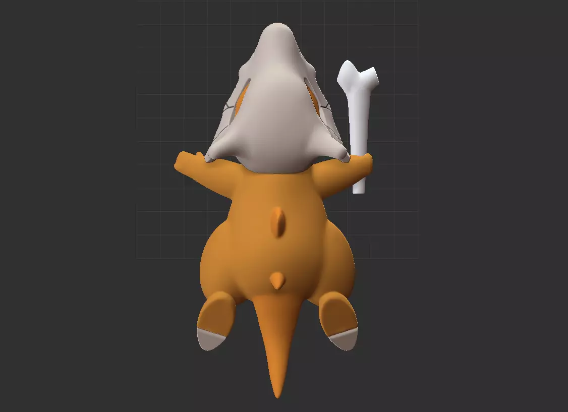 Cubone Pokemon taxidermy 3D print model_0