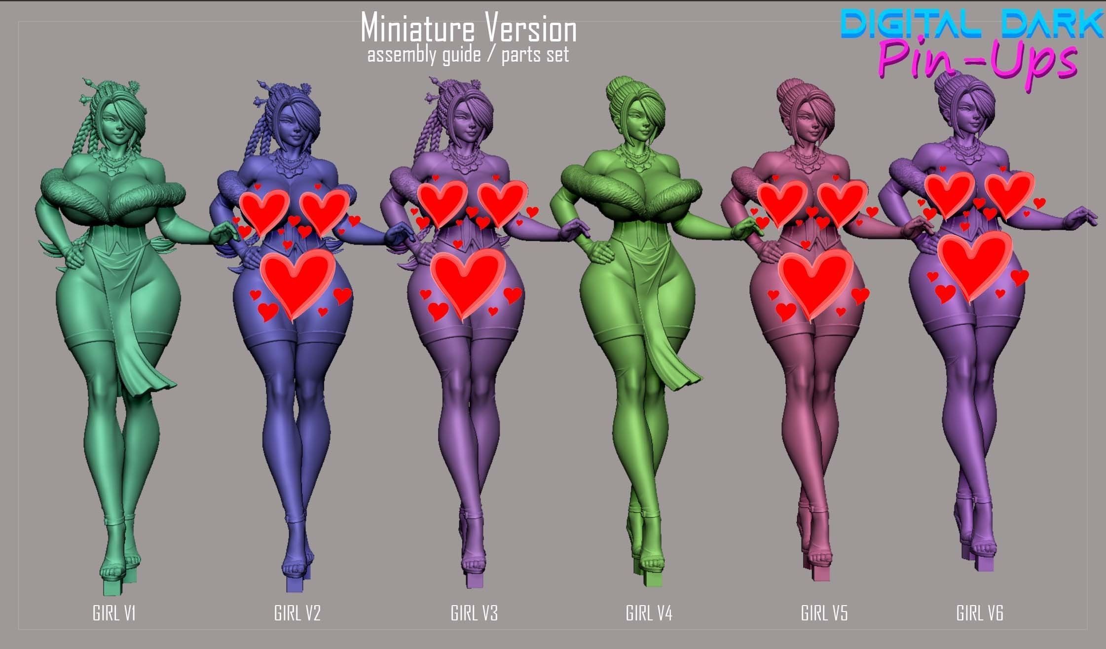 Lulu with NSFW version and Miniatures  3D print model_19