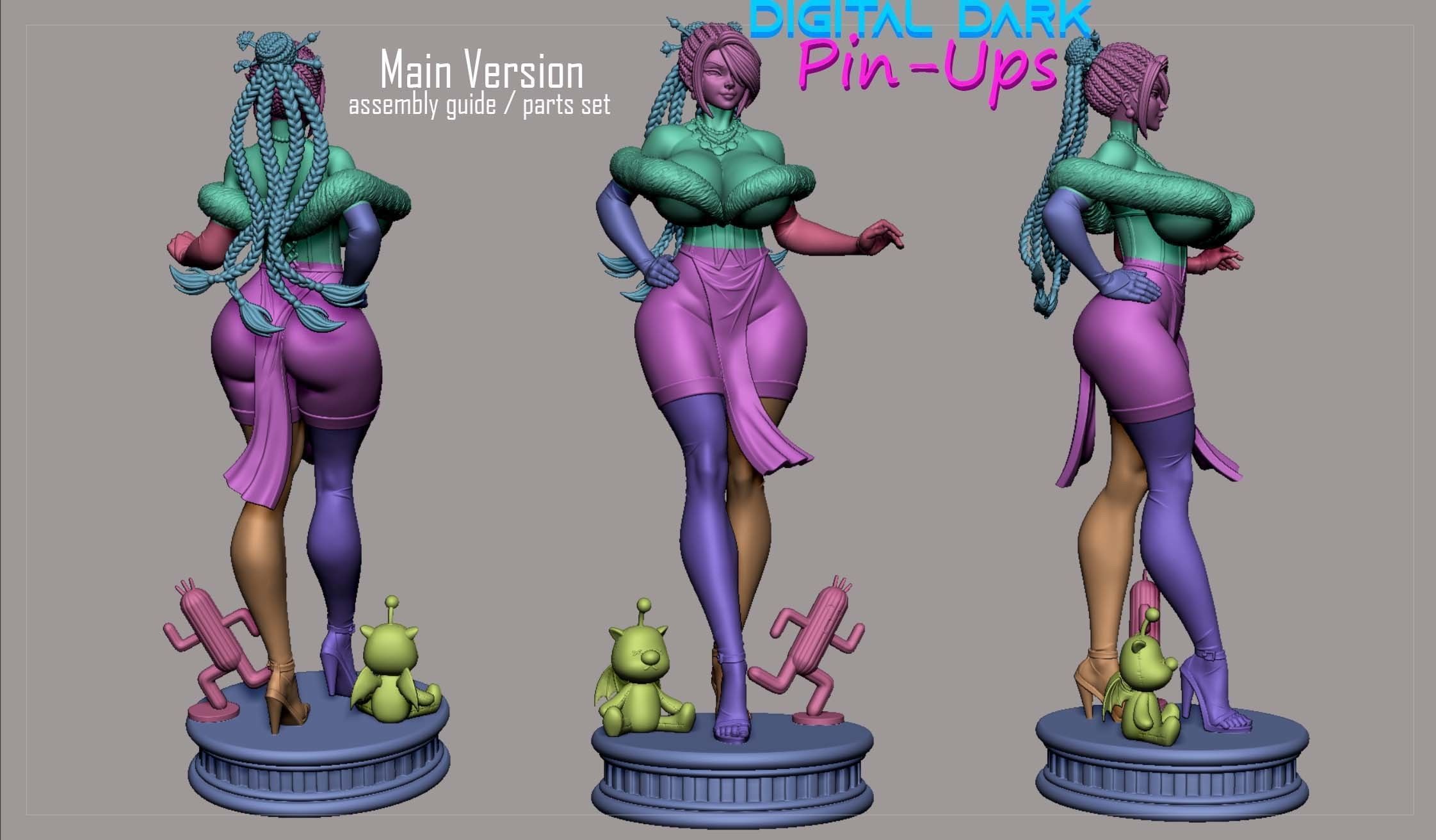 Lulu with NSFW version and Miniatures  3D print model_16
