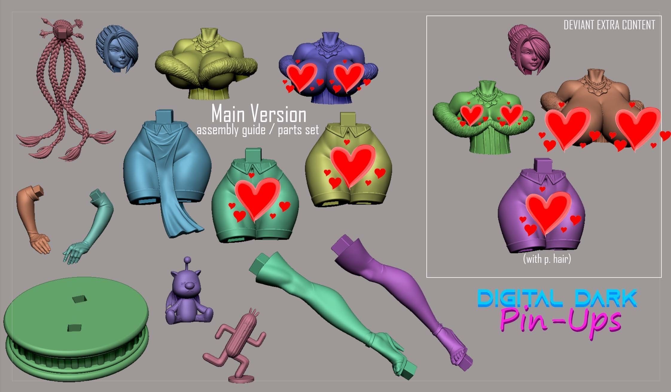 Lulu with NSFW version and Miniatures  3D print model_17