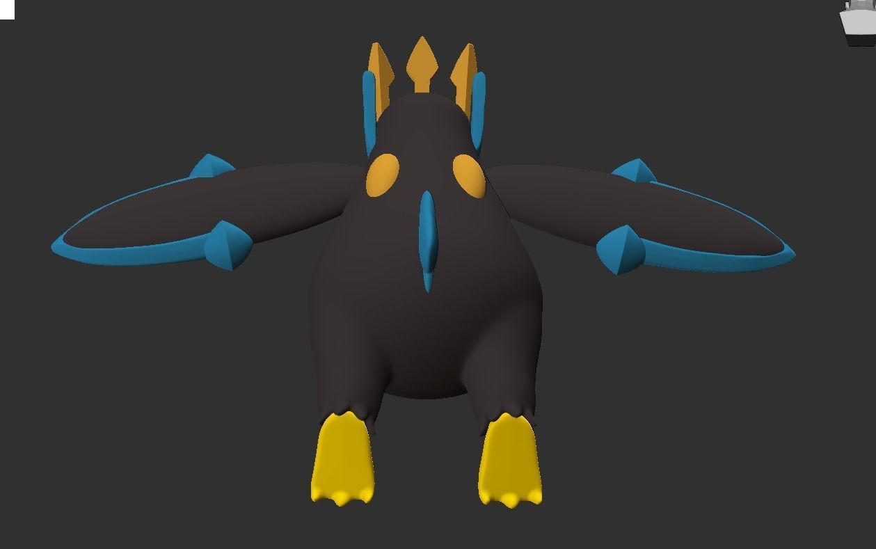 Empoleon Pokemon taxidermy 3D print model_3
