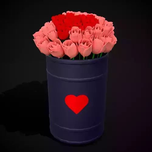 Roses Tin Red and Pink