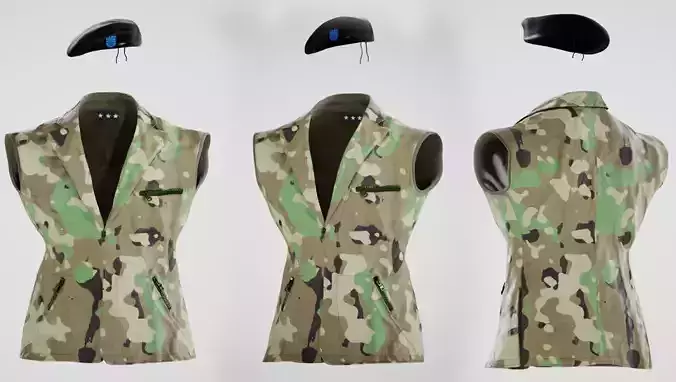 Military Vest  Beret