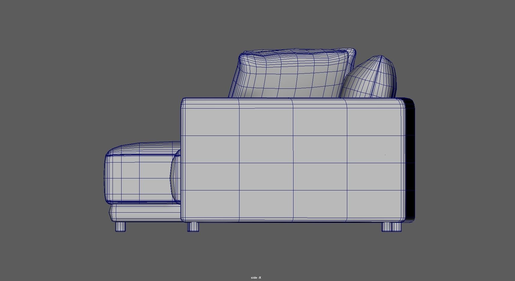 sectional custom modern classic sofa Low-poly 3D model_7