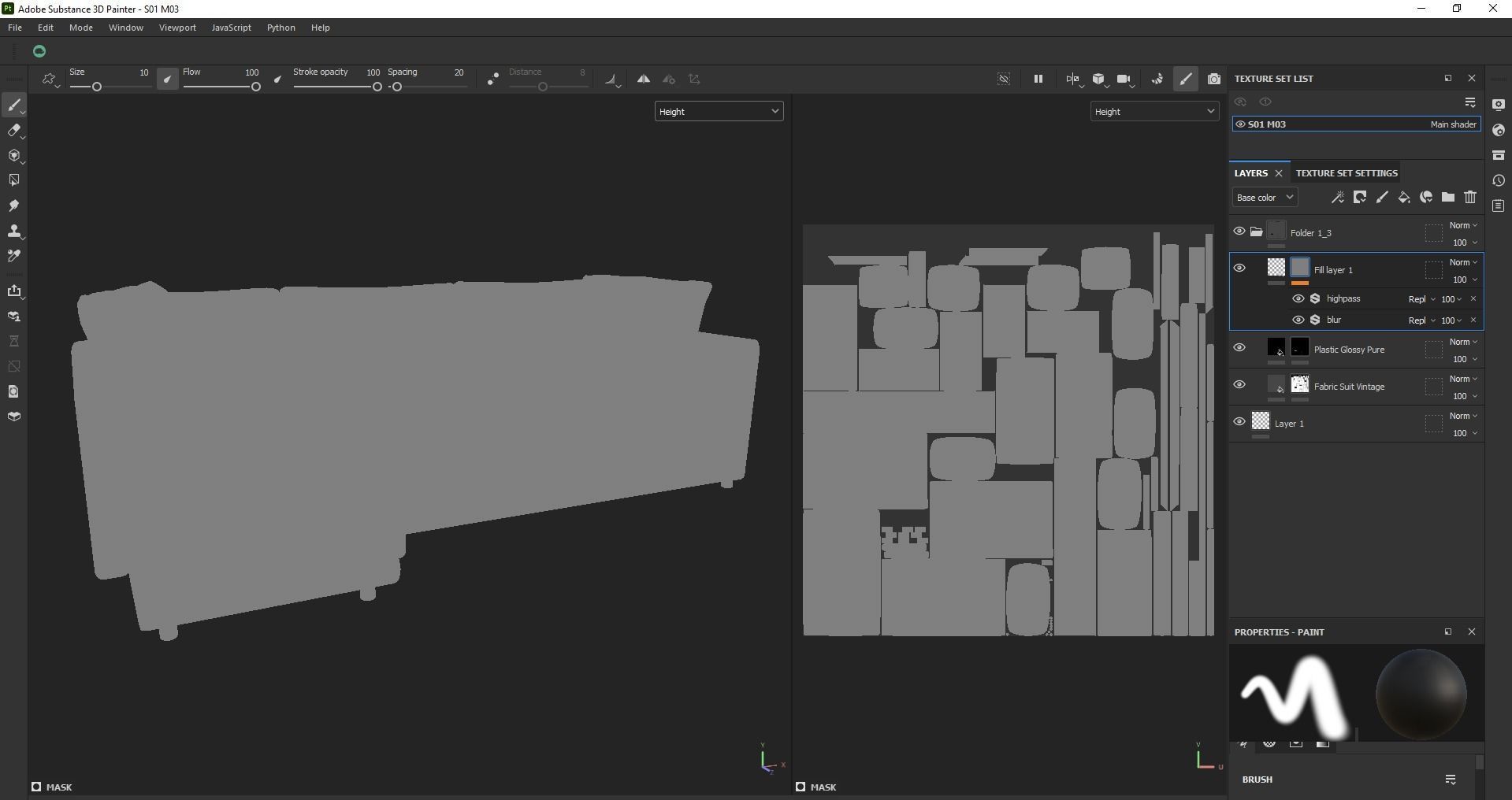 sectional custom modern classic sofa Low-poly 3D model_16