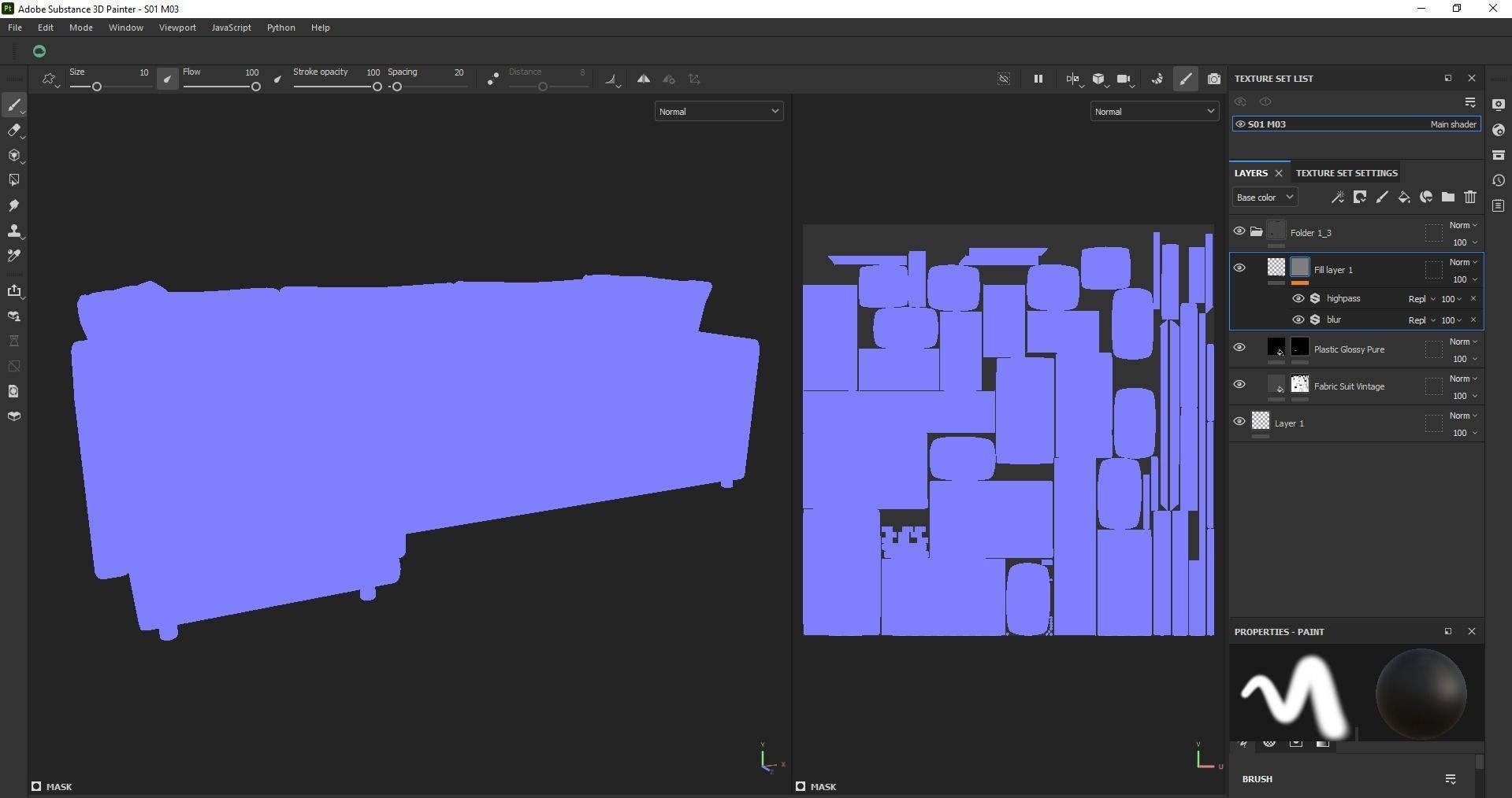 sectional custom modern classic sofa Low-poly 3D model_10