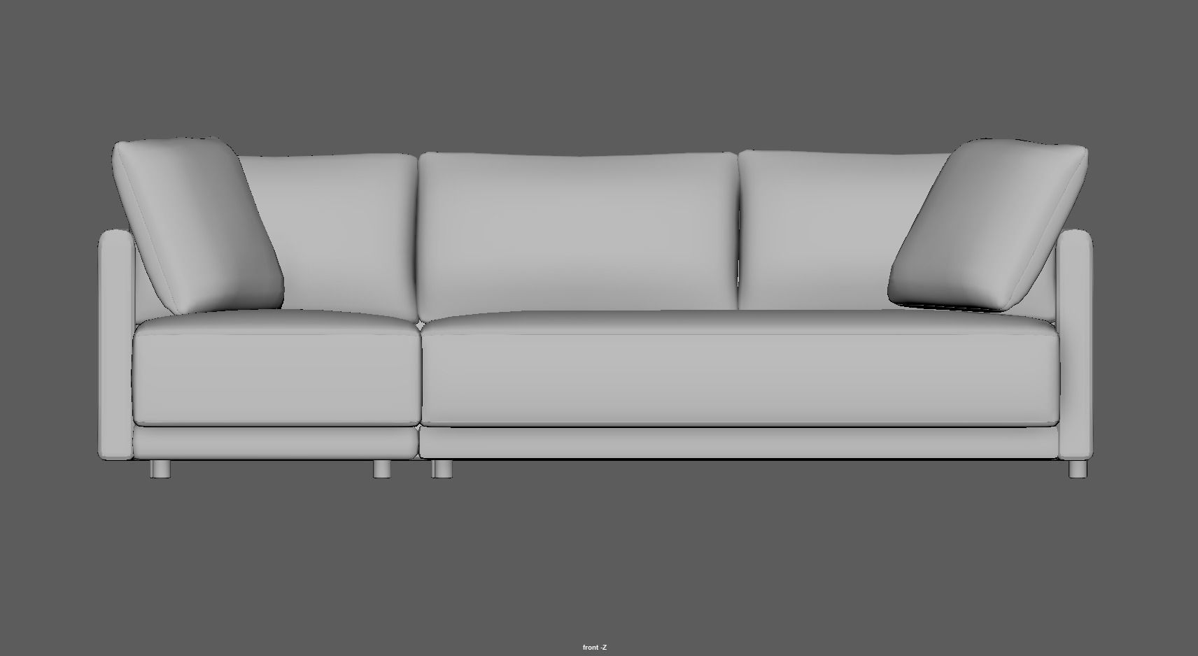 sectional custom modern classic sofa Low-poly 3D model_9