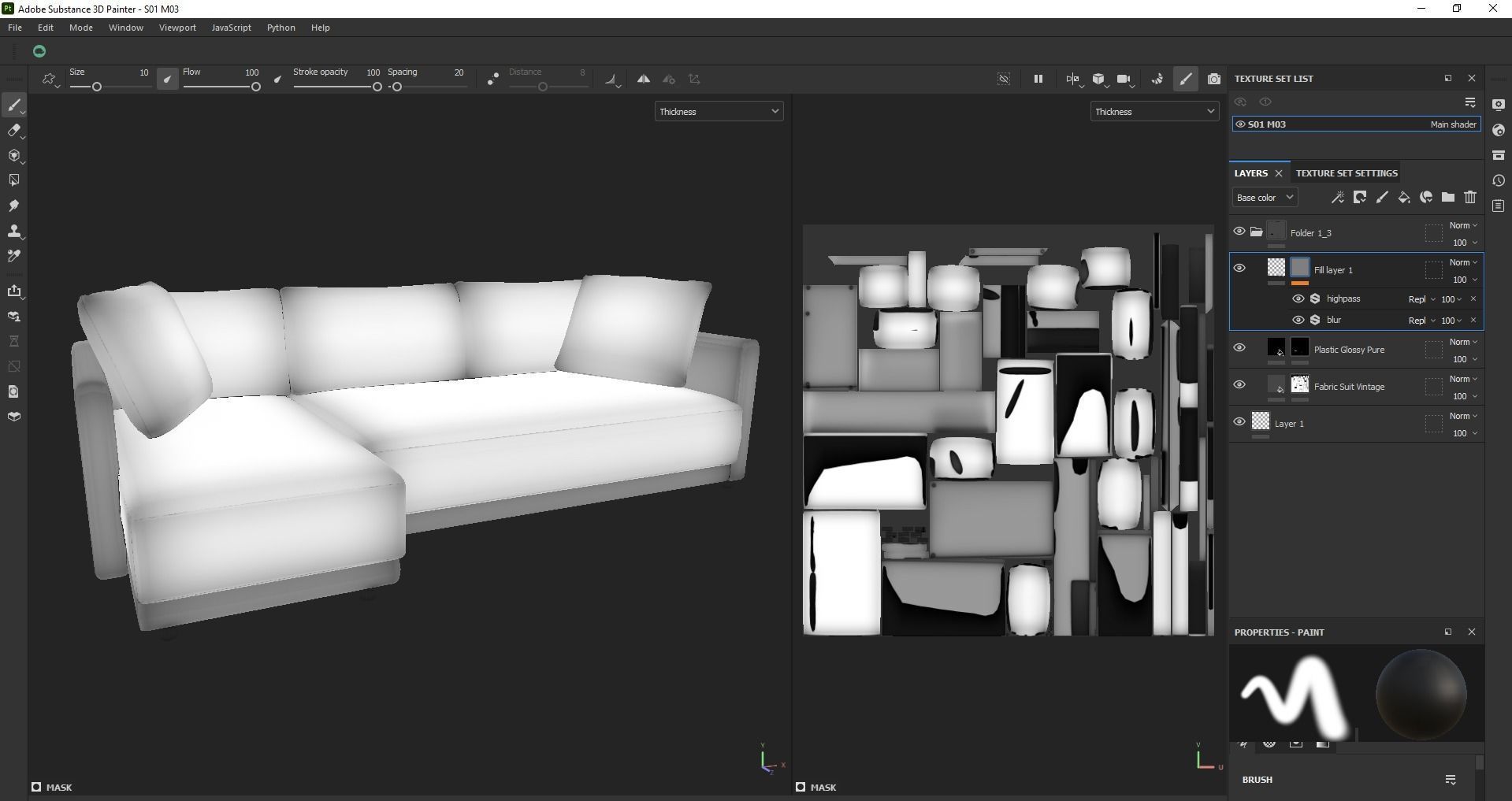 sectional custom modern classic sofa Low-poly 3D model_18