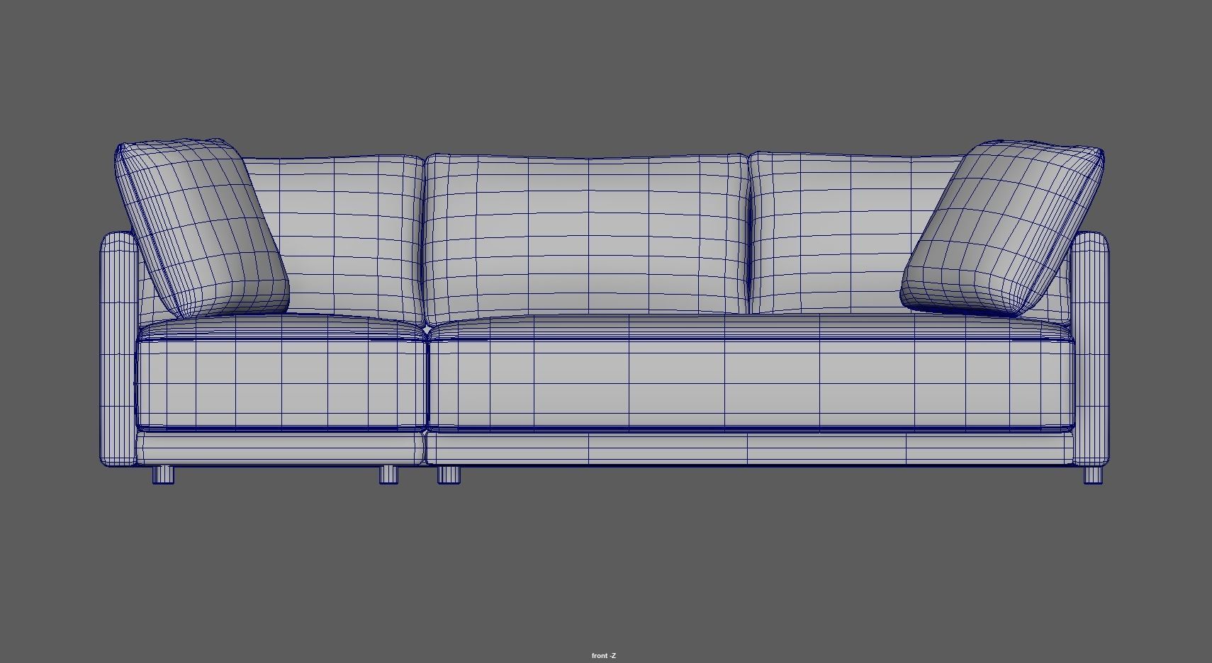 sectional custom modern classic sofa Low-poly 3D model_20