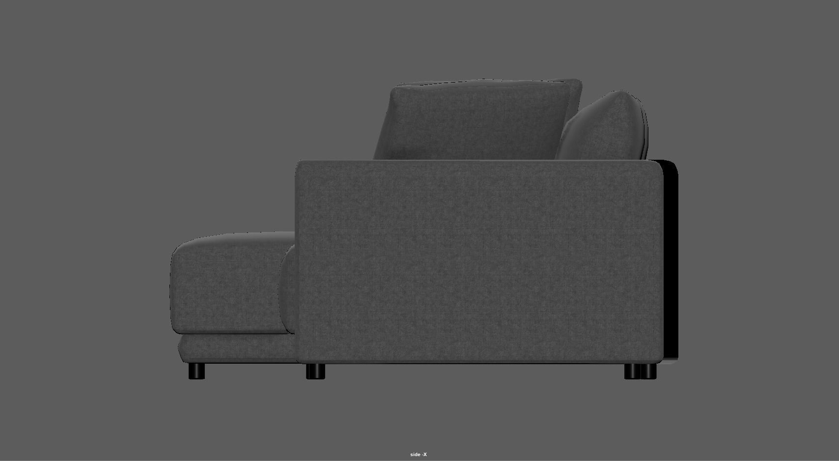 sectional custom modern classic sofa Low-poly 3D model_14