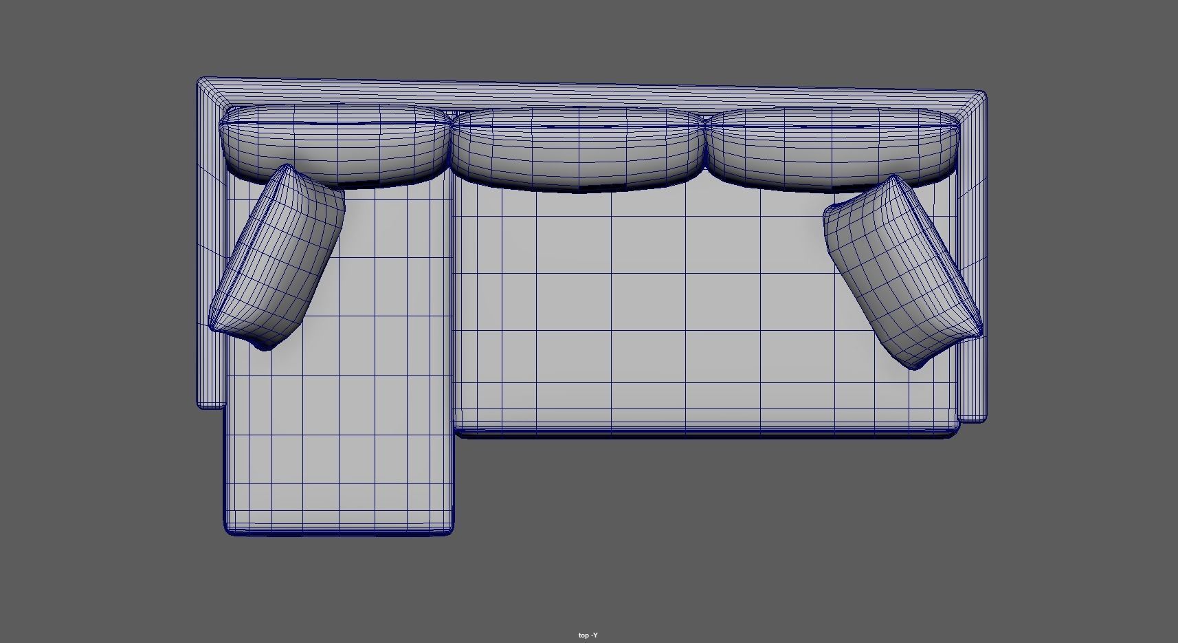 sectional custom modern classic sofa Low-poly 3D model_27