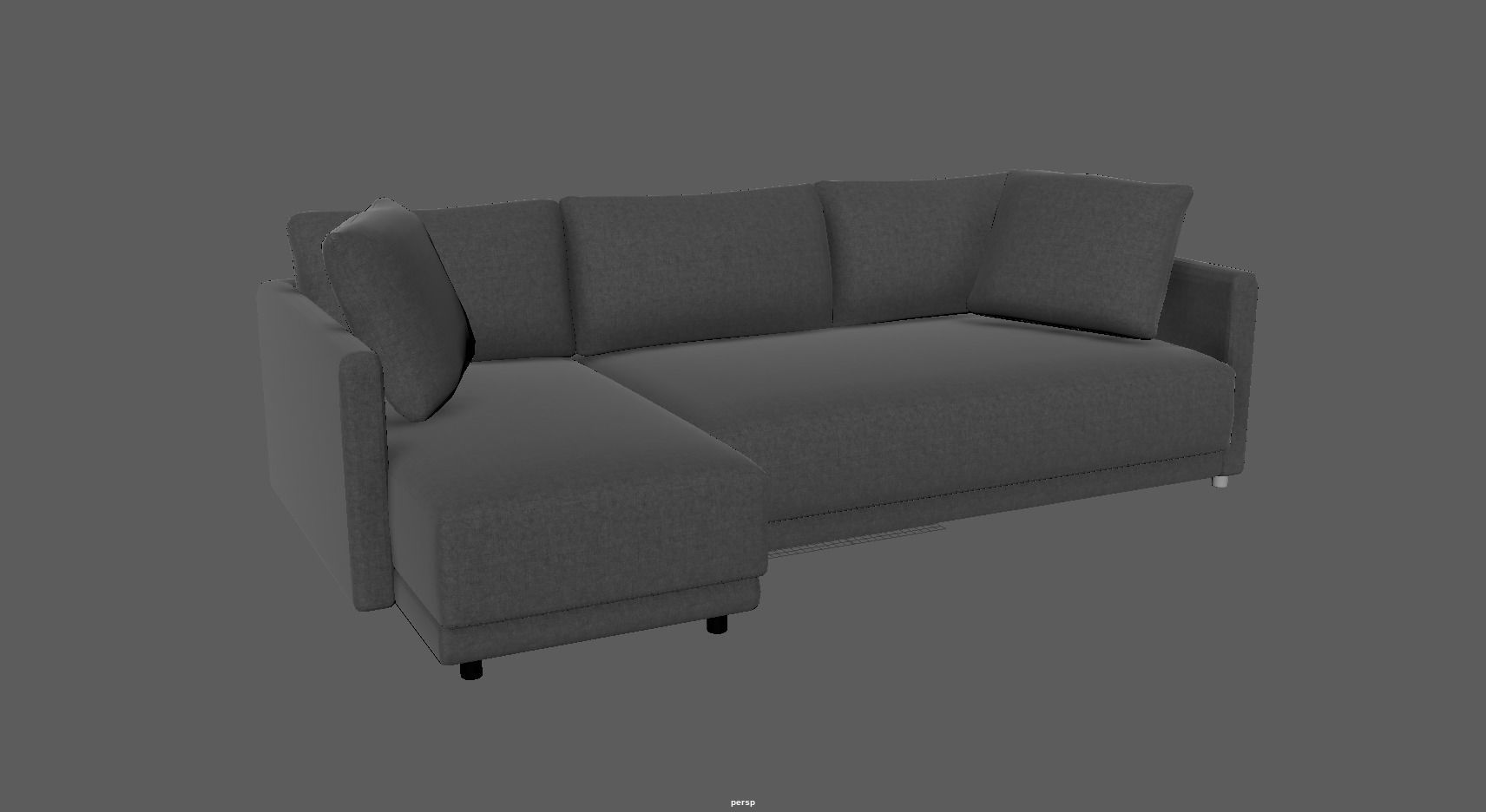 sectional custom modern classic sofa Low-poly 3D model_24