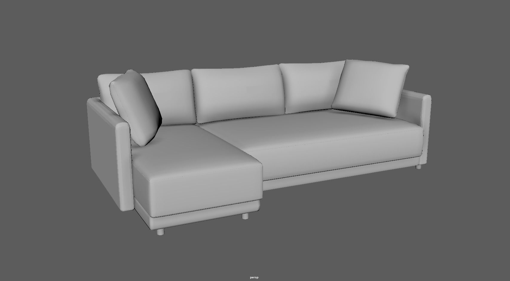 sectional custom modern classic sofa Low-poly 3D model_25