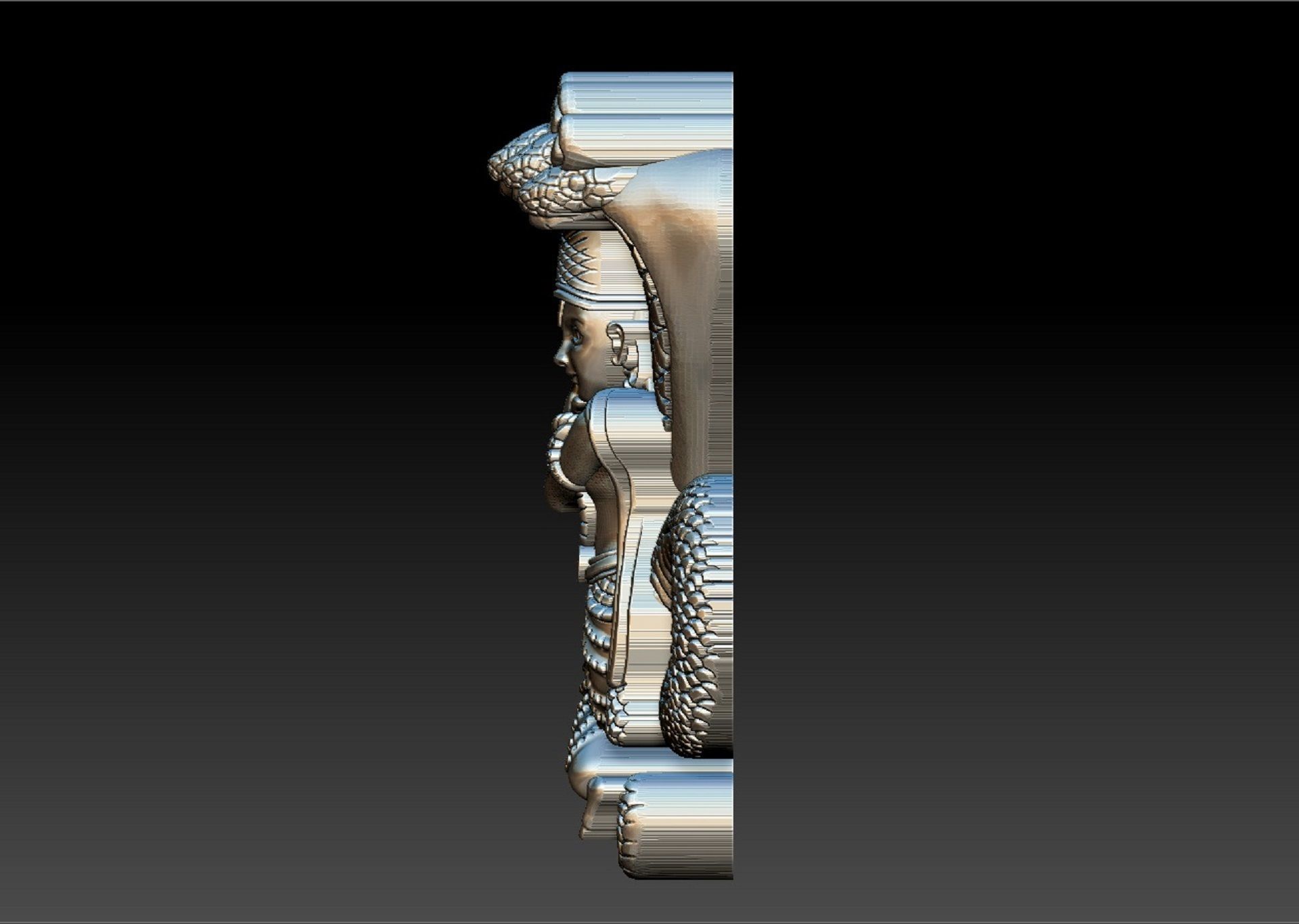 FIVE HEAD SNAKE WITH KIRSHNA DANCE 3D print model_1