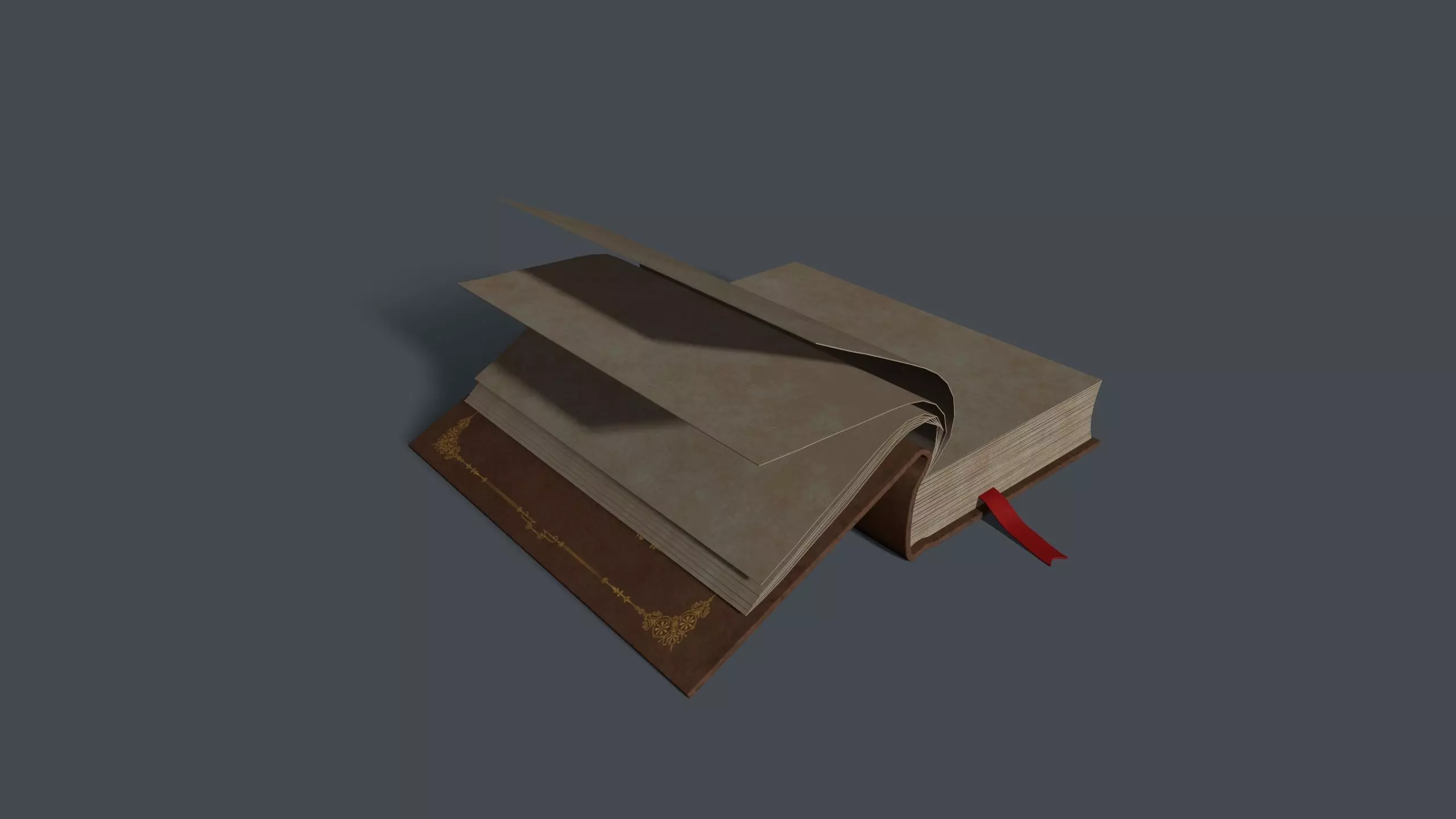 open book Low-poly 3D model_0