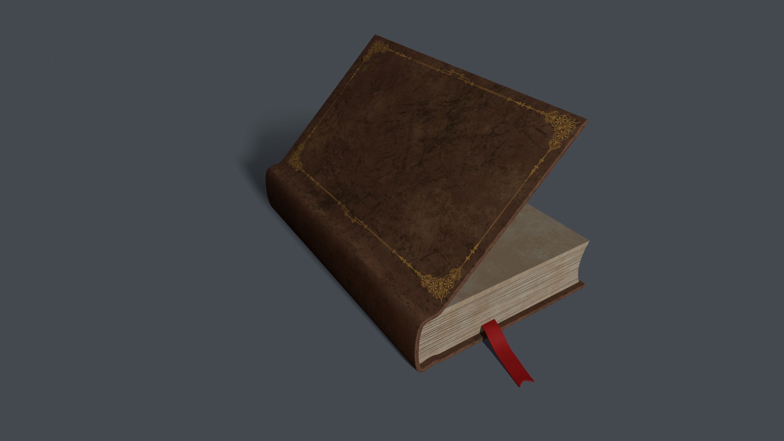 open book Low-poly 3D model_1