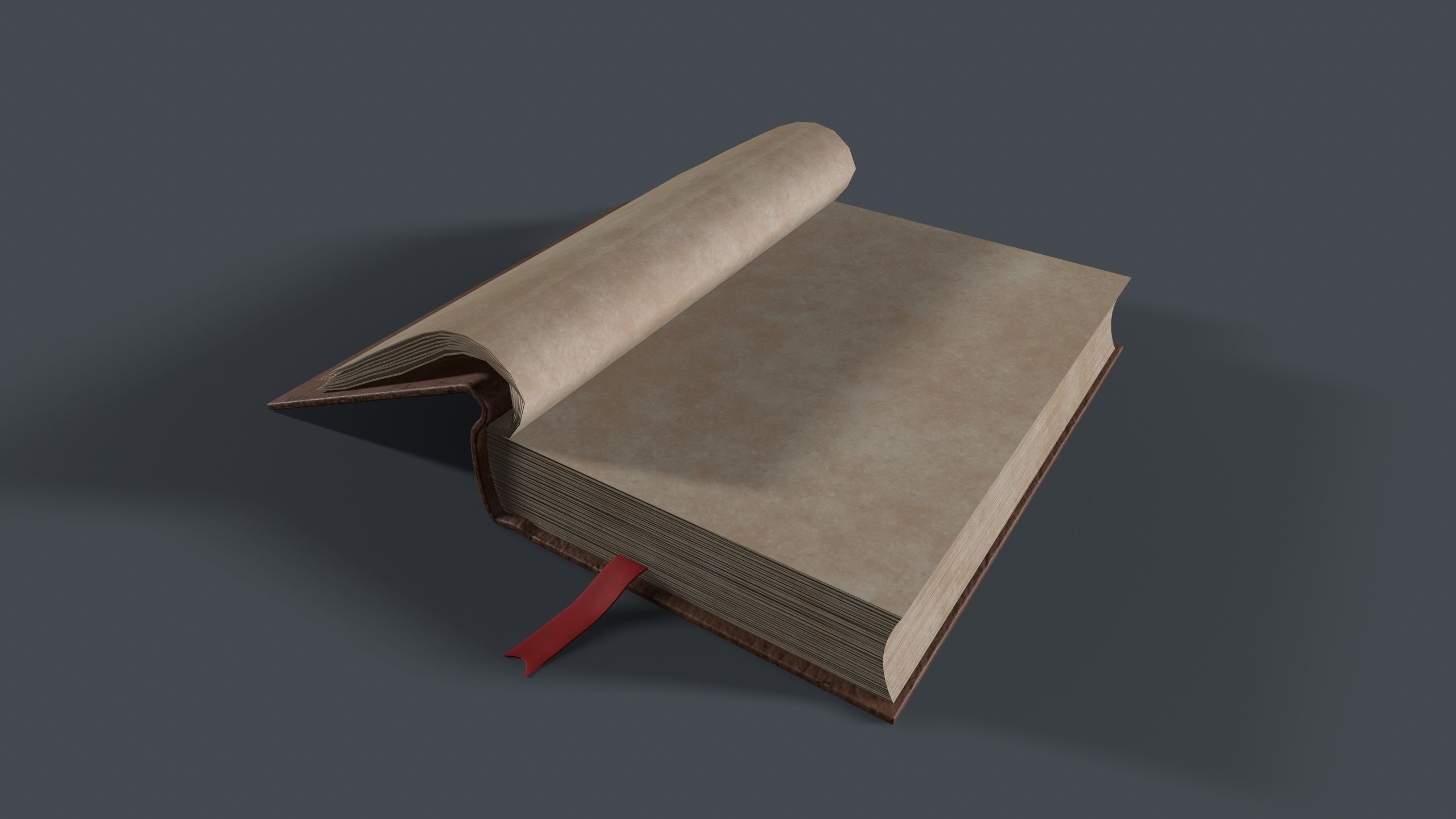 open book Low-poly 3D model_5