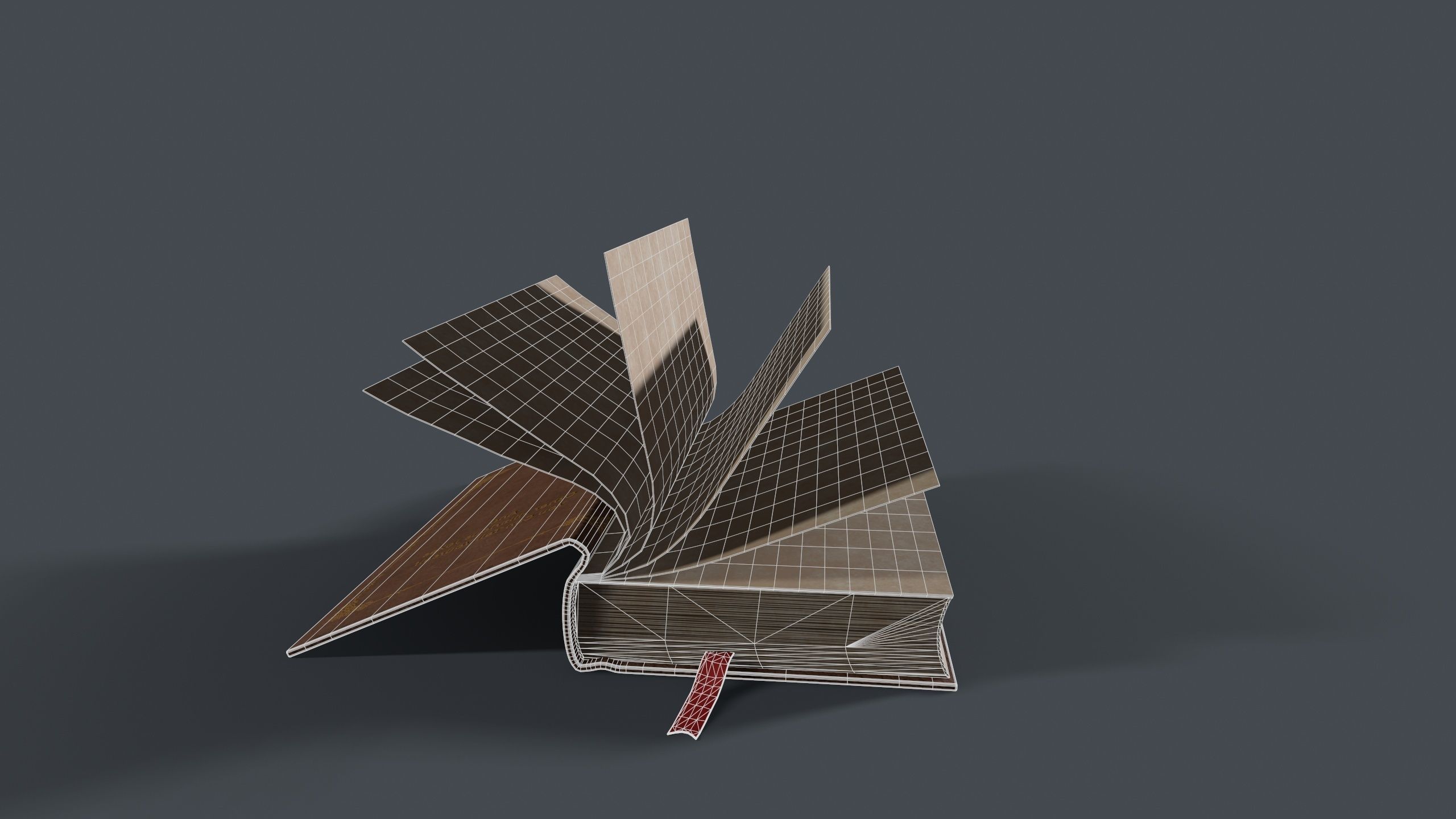 open book Low-poly 3D model_8