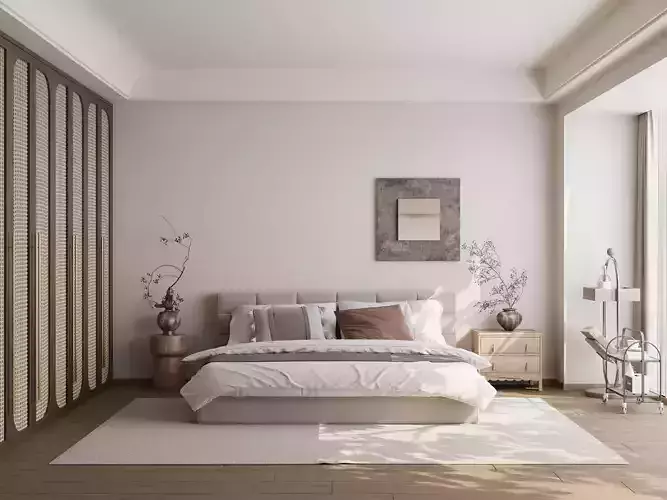 wabi-sabi bedroom 3D model