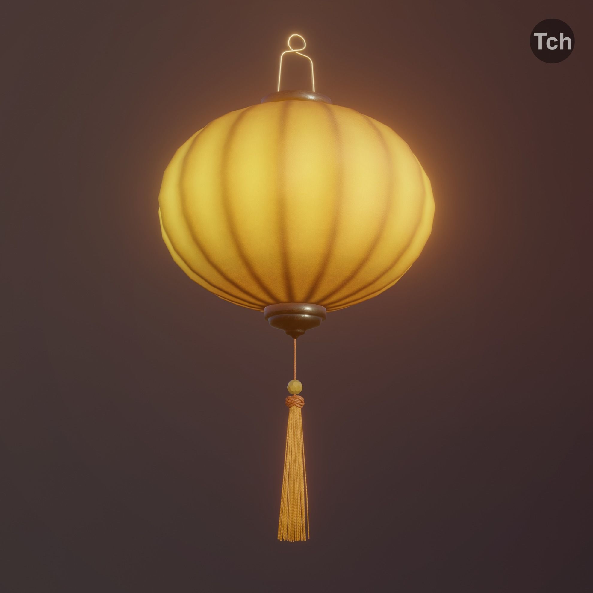 Asian silk lanterns Low-poly 3D model_10