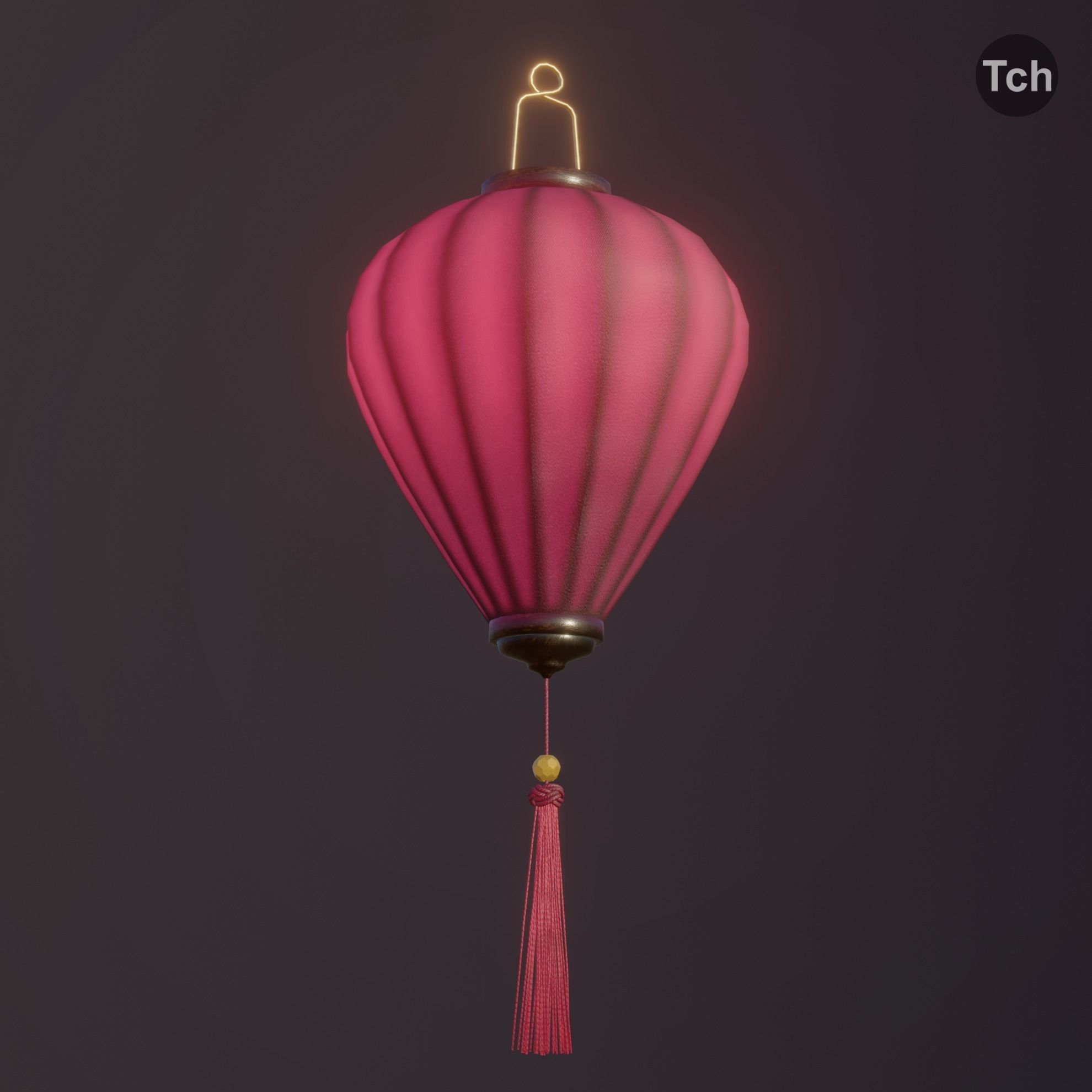 Asian silk lanterns Low-poly 3D model_12