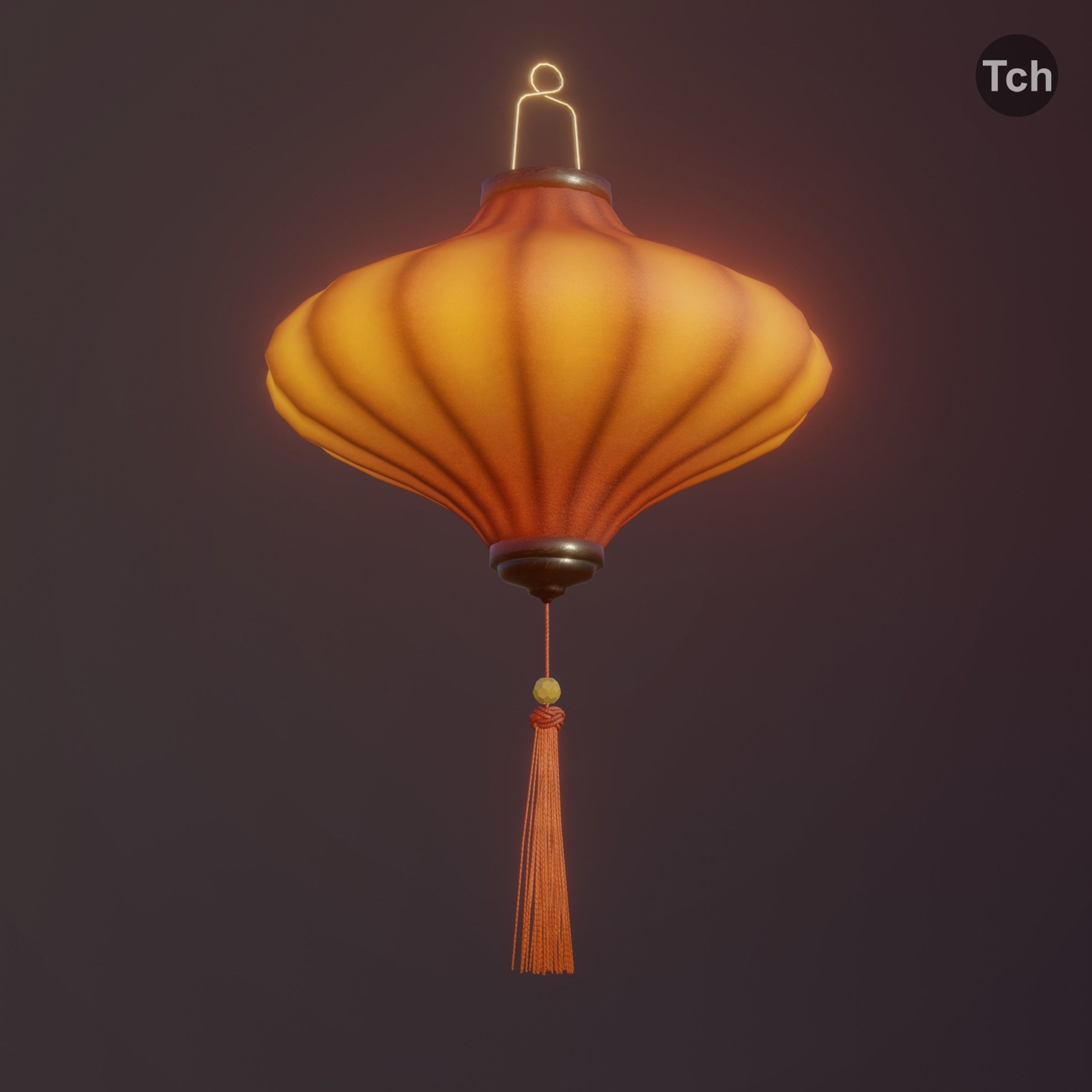 Asian silk lanterns Low-poly 3D model_11
