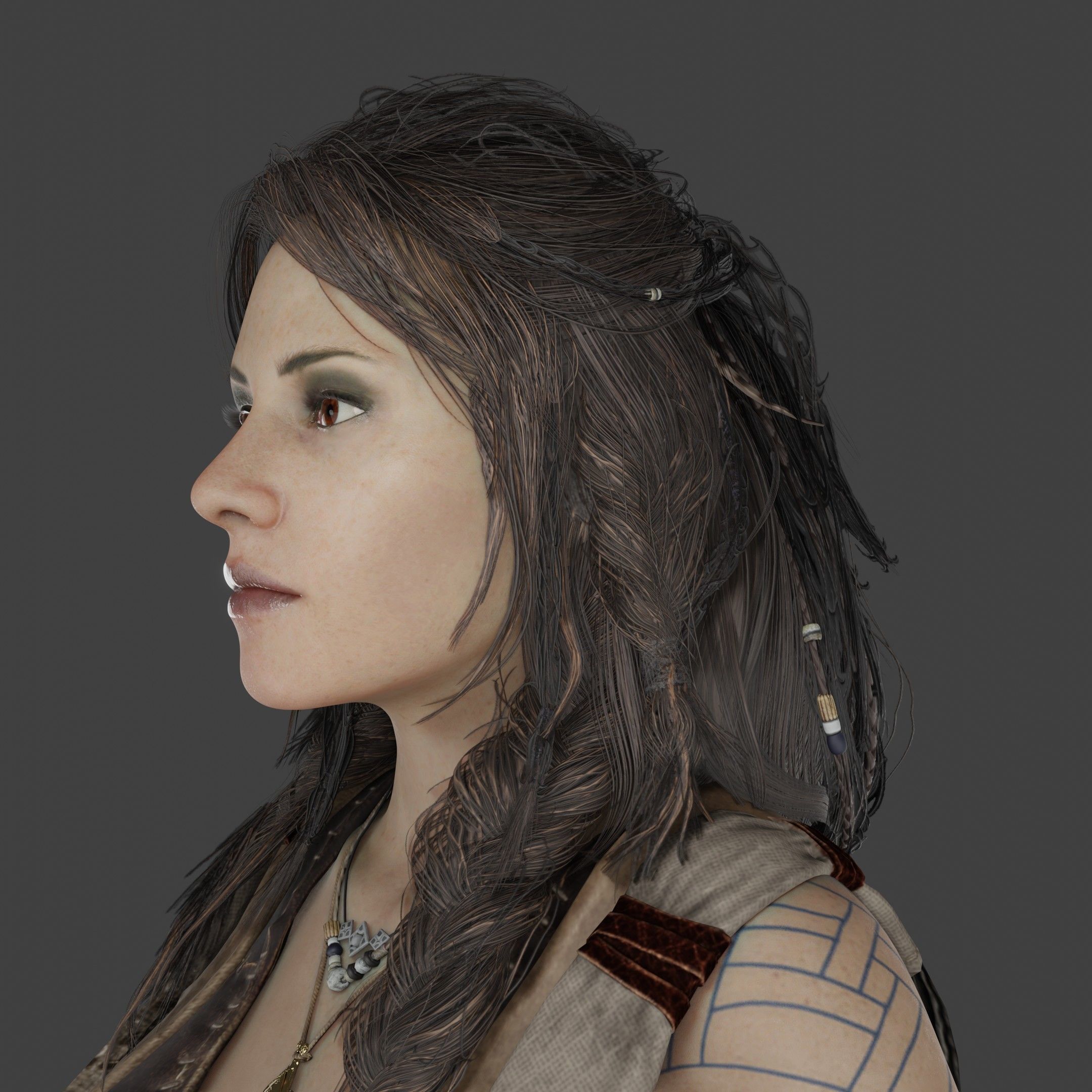 Freya Low-poly 3D model_16