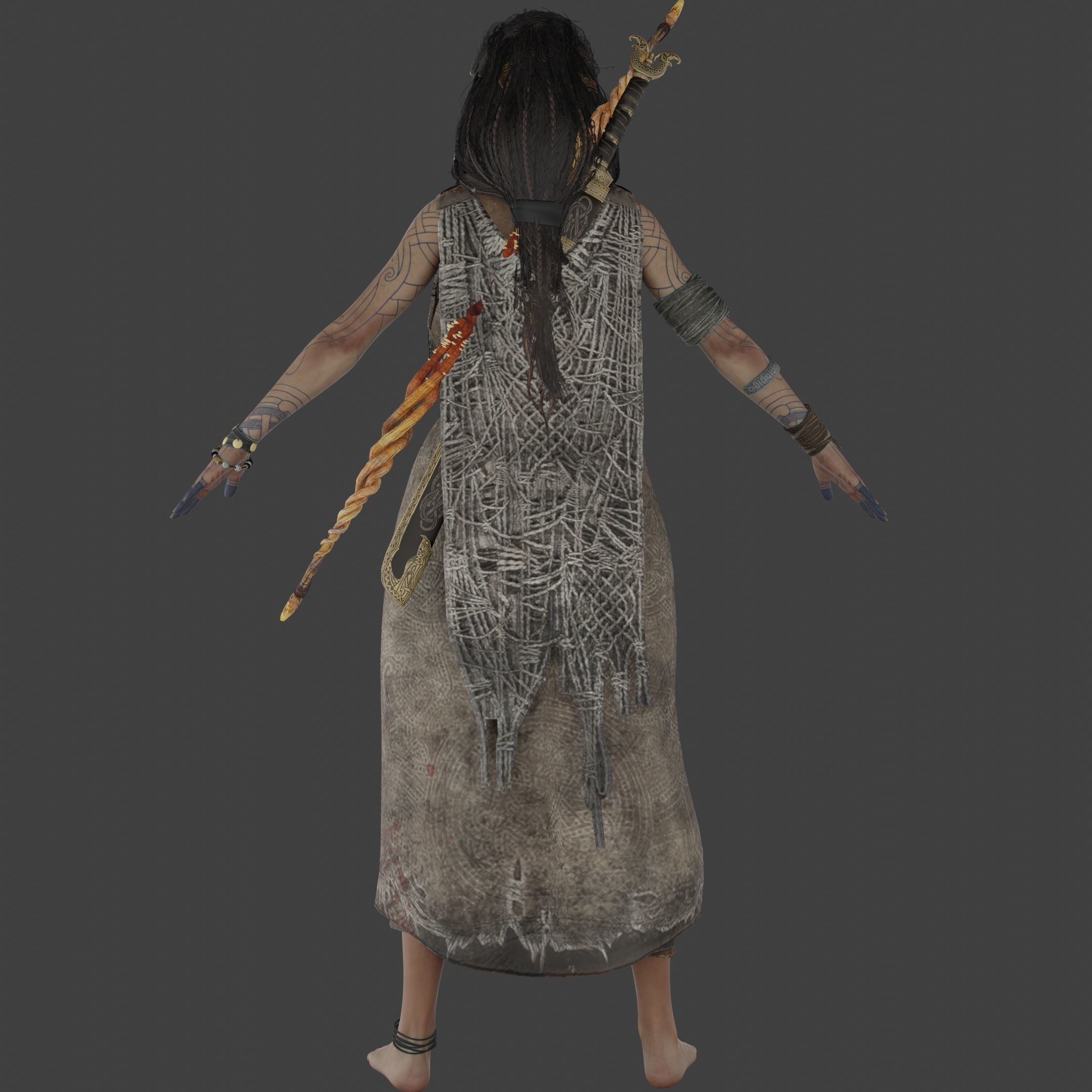 Freya Low-poly 3D model_3