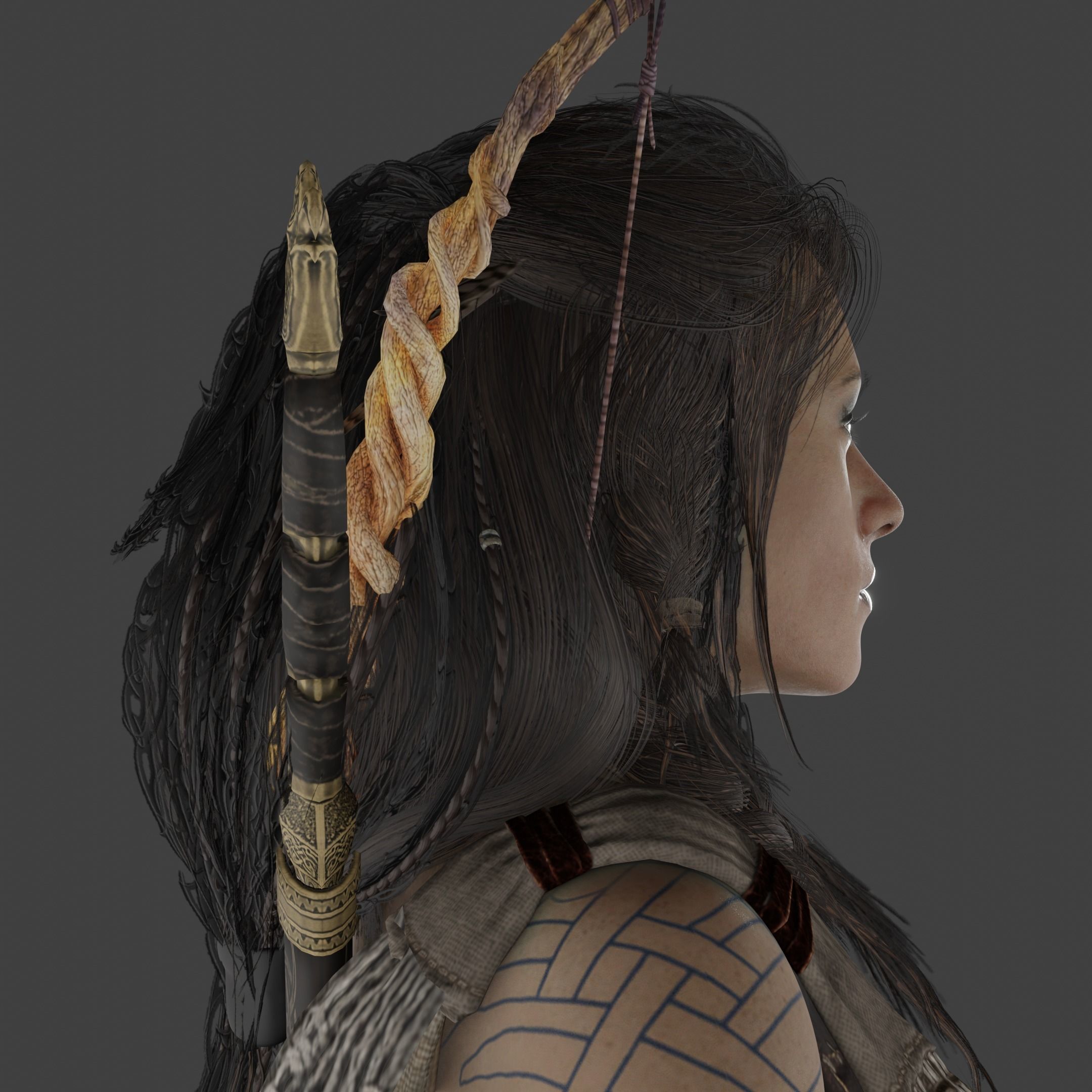 Freya Low-poly 3D model_10