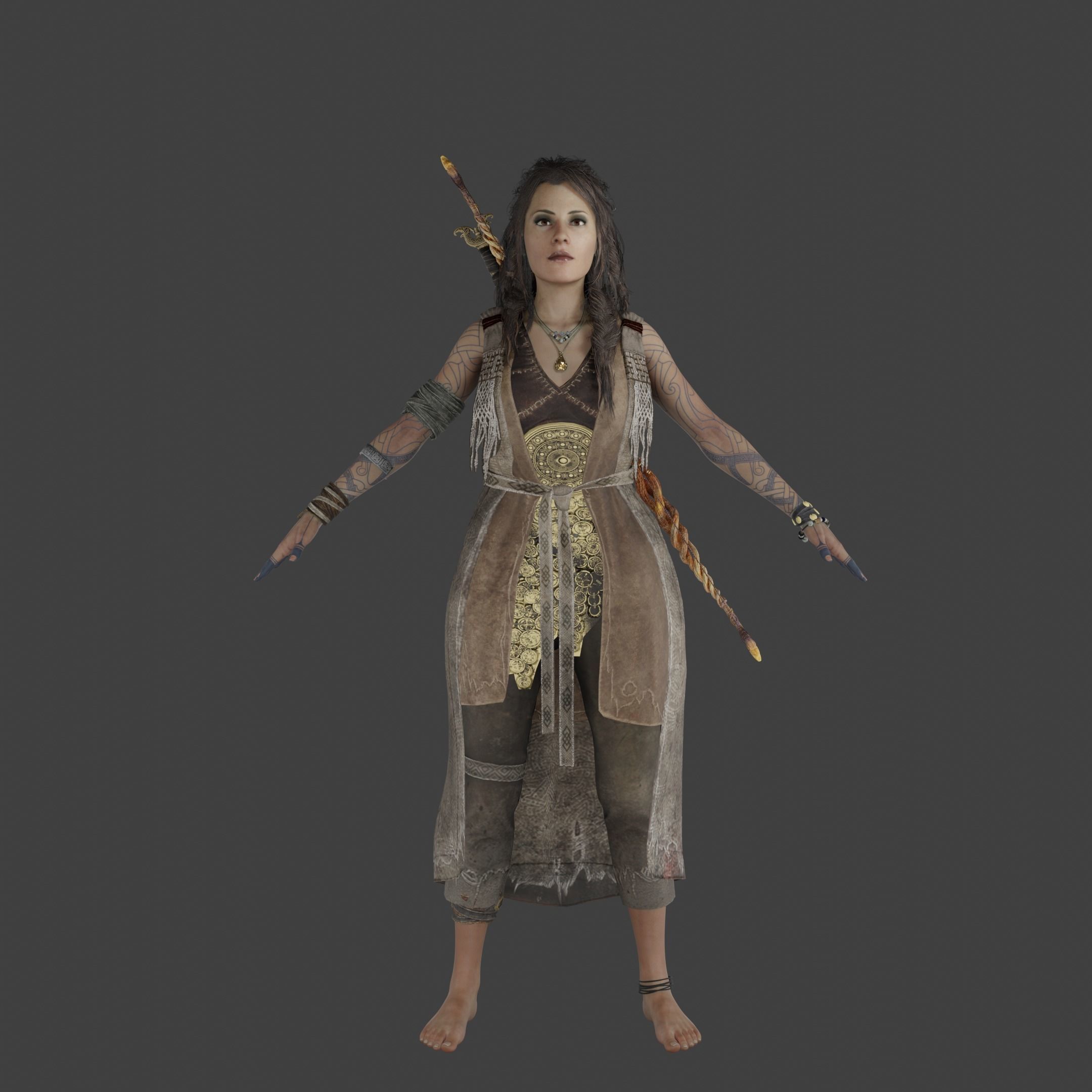 Freya Low-poly 3D model_1