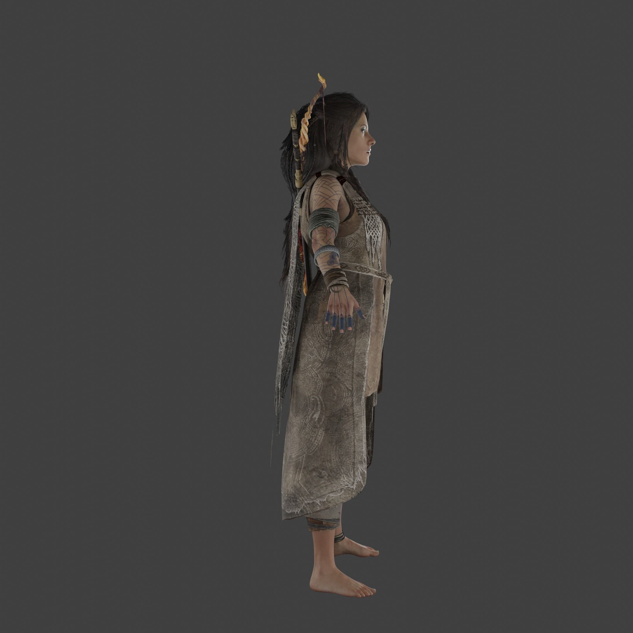 Freya Low-poly 3D model_2