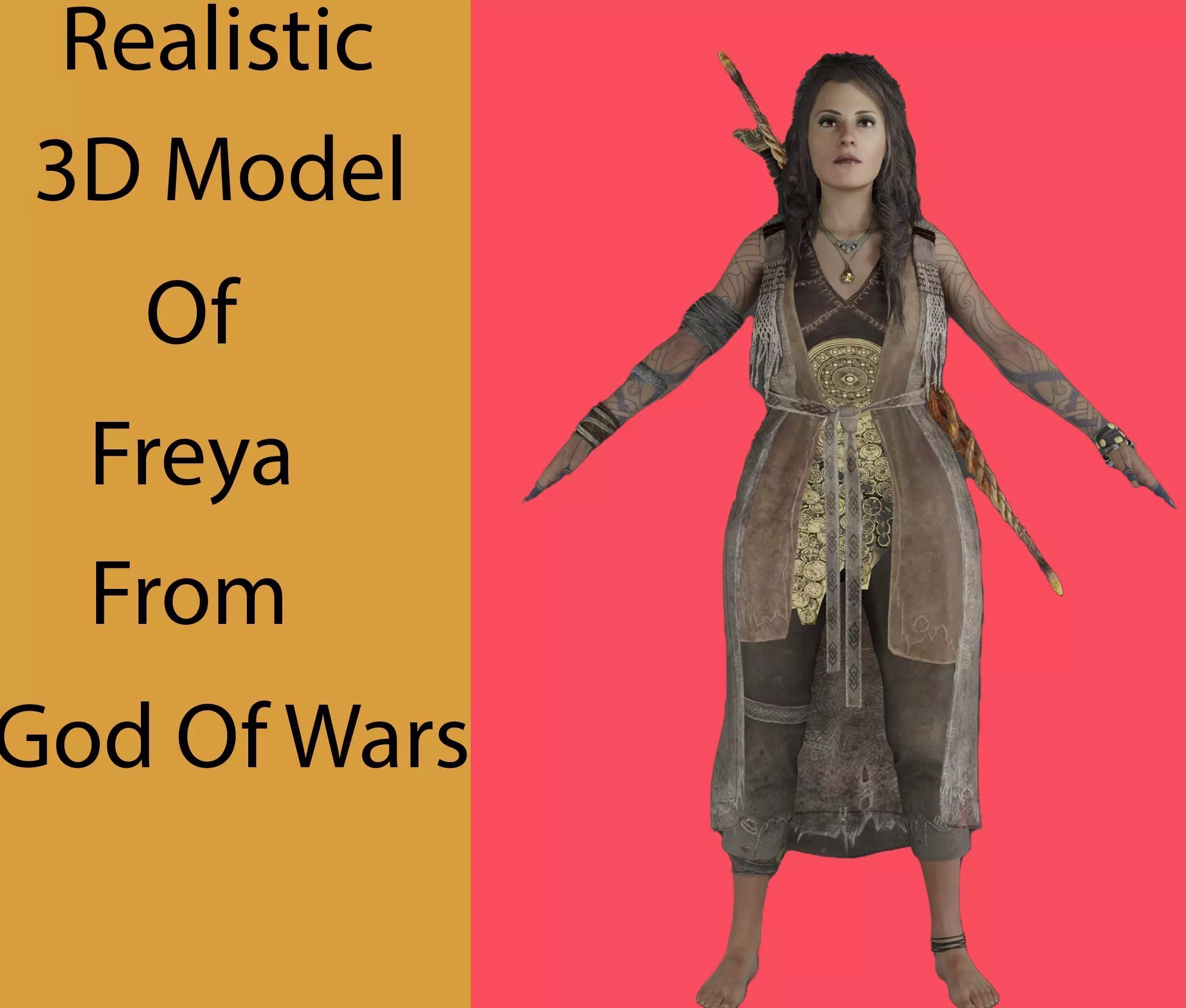 Freya Low-poly 3D model_0