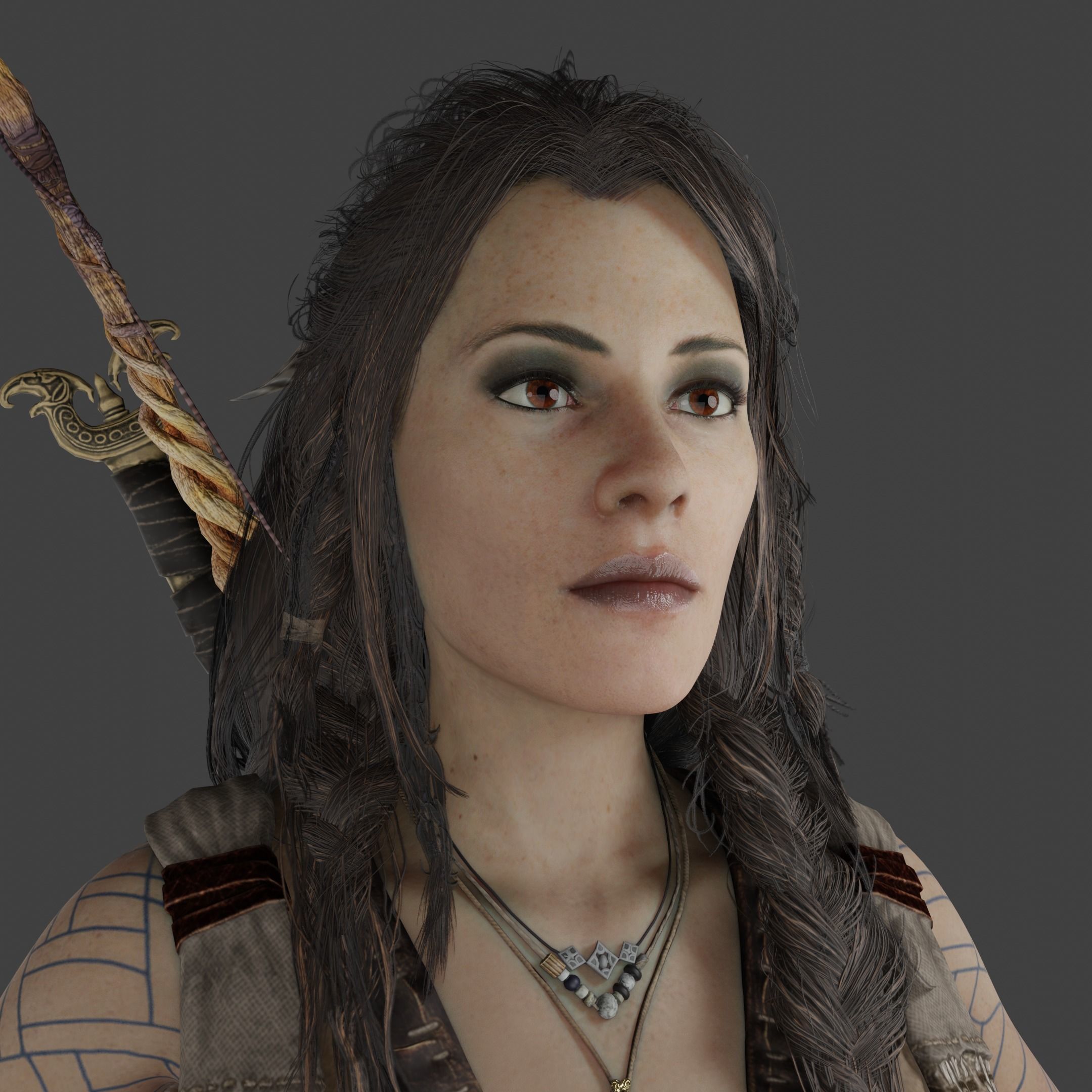 Freya Low-poly 3D model_7