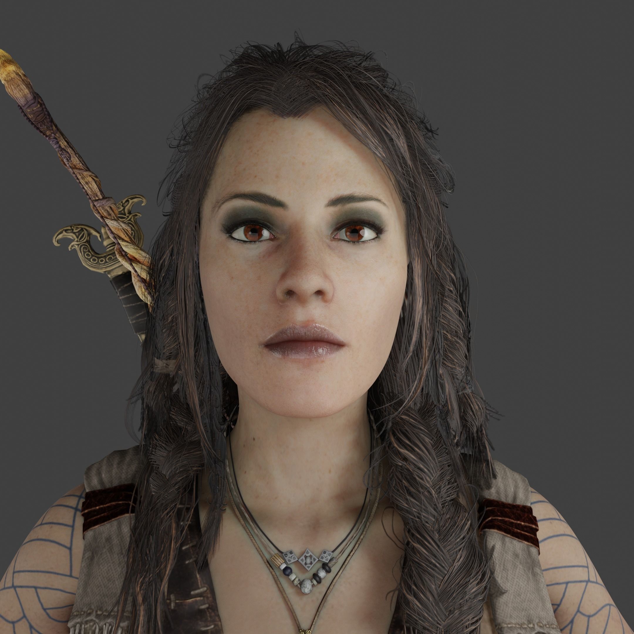 Freya Low-poly 3D model_5