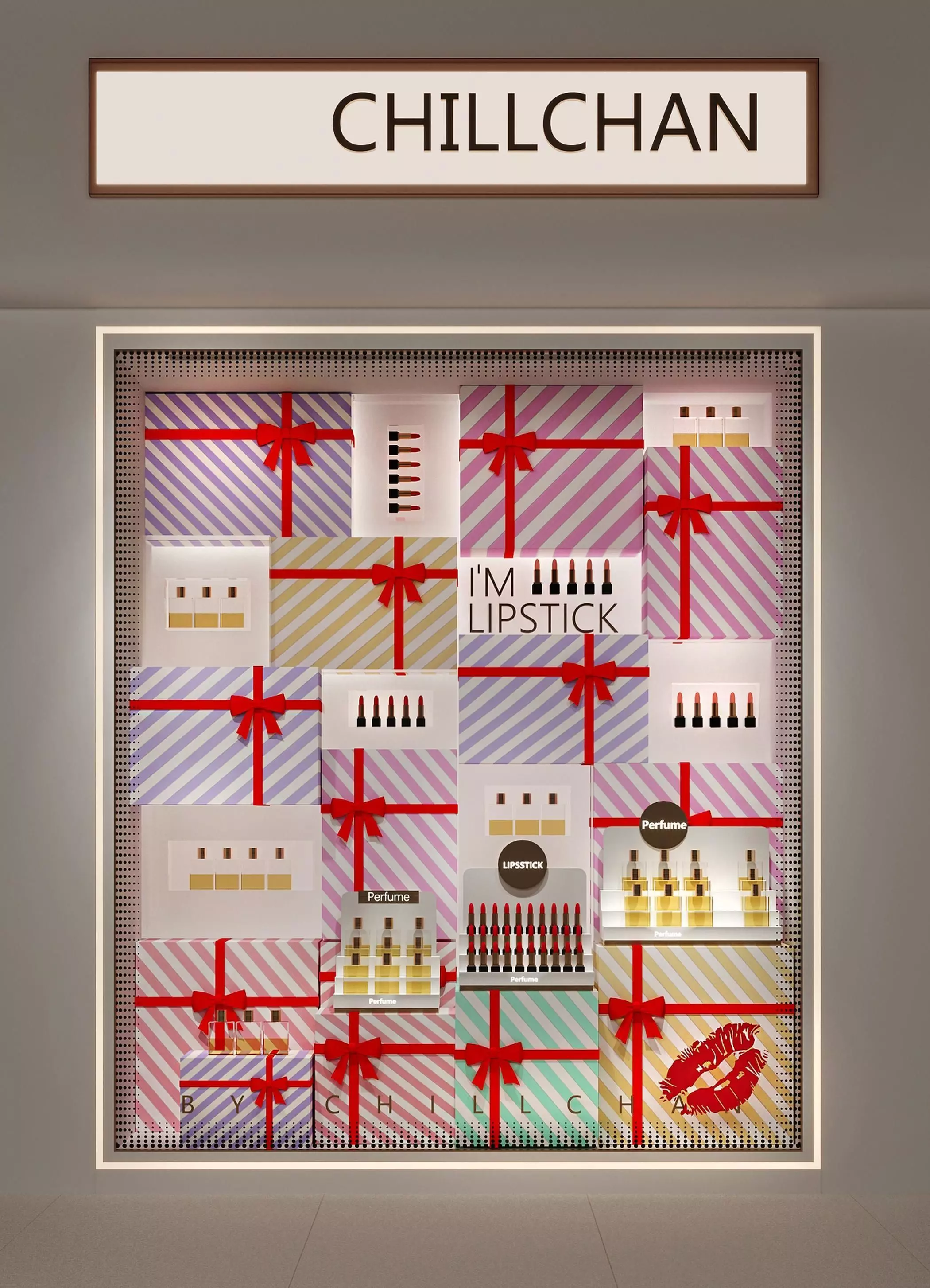 Shop Cosmetic Window Design Modern 3D model_0