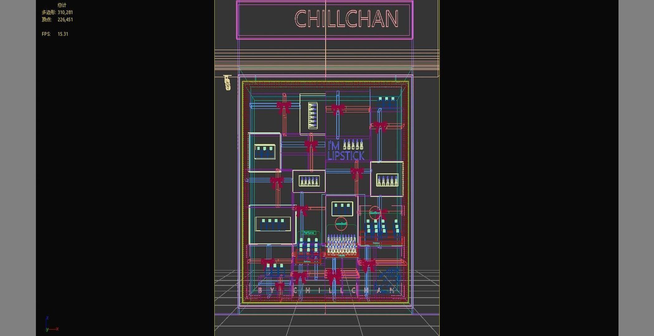 Shop Cosmetic Window Design Modern 3D model_6