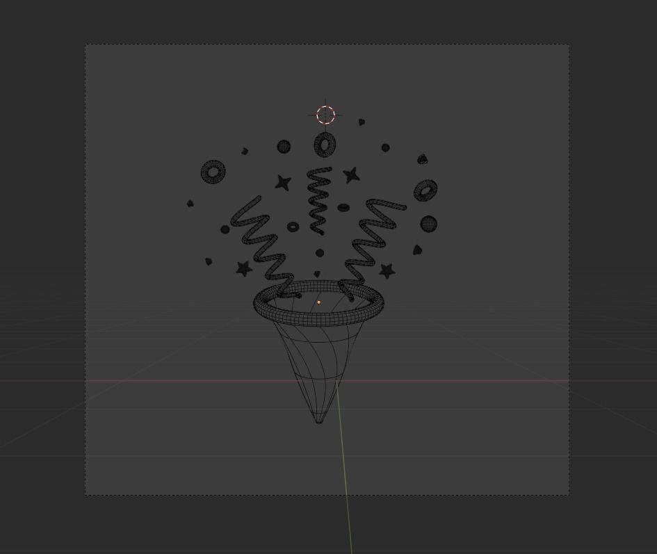 Confetti 3d Icon Illustration pack 3D model_14