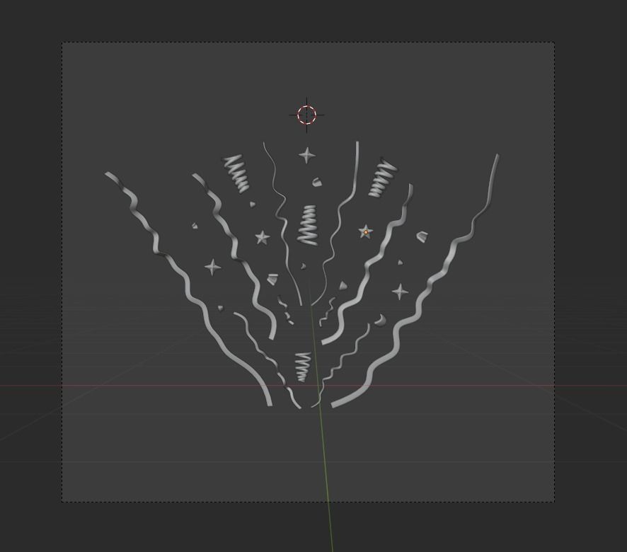 Confetti 3d Icon Illustration pack 3D model_16