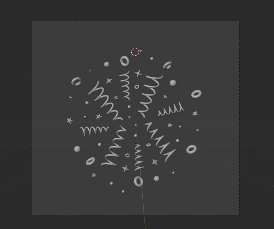 Confetti 3d Icon Illustration pack 3D model_15