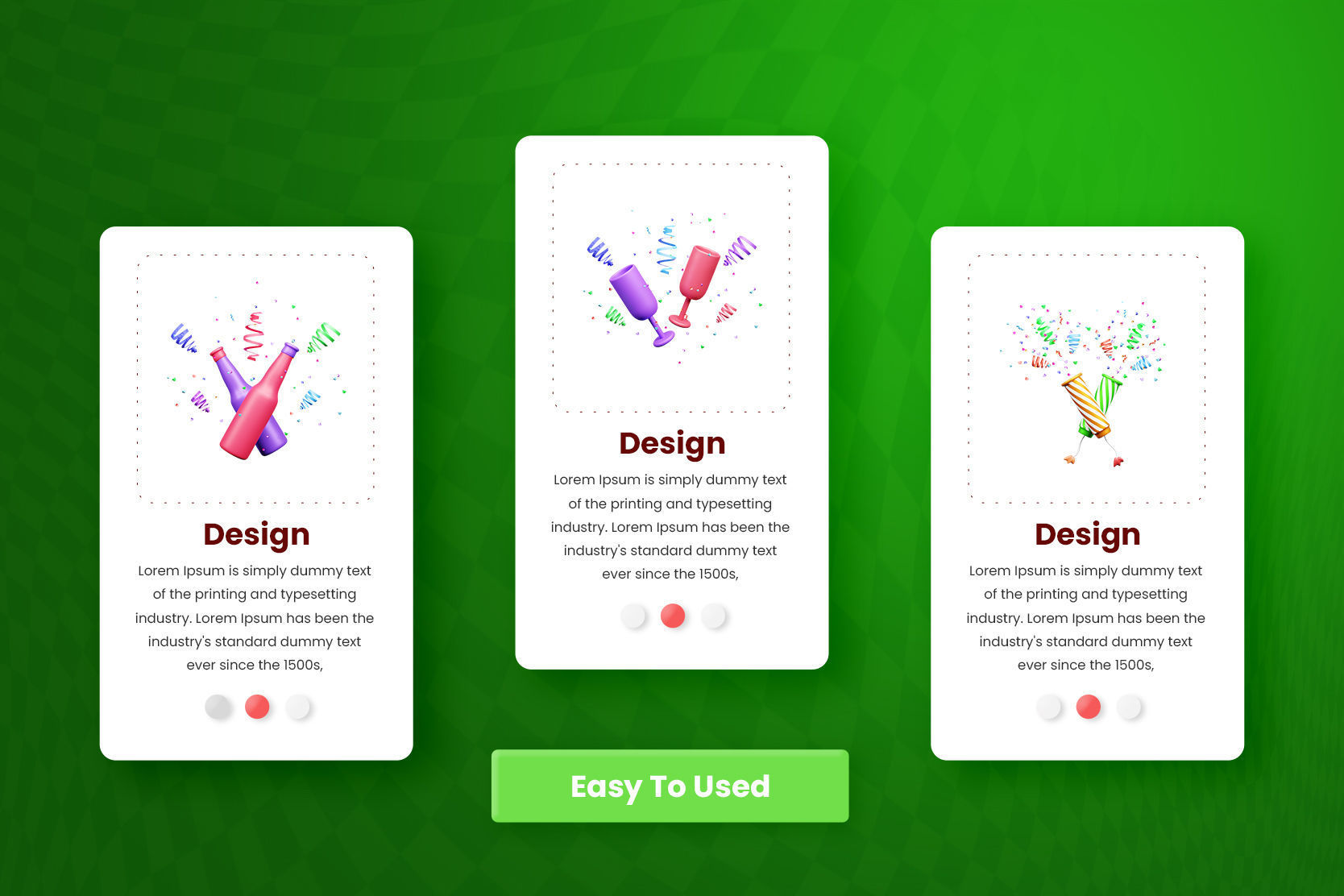 Confetti 3d Icon Illustration pack 3D model_2