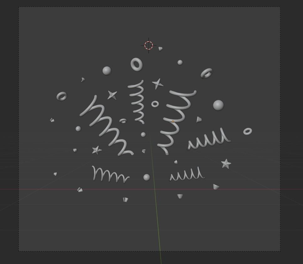 Confetti 3d Icon Illustration pack 3D model_19