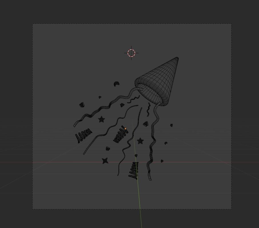 Confetti 3d Icon Illustration pack 3D model_13