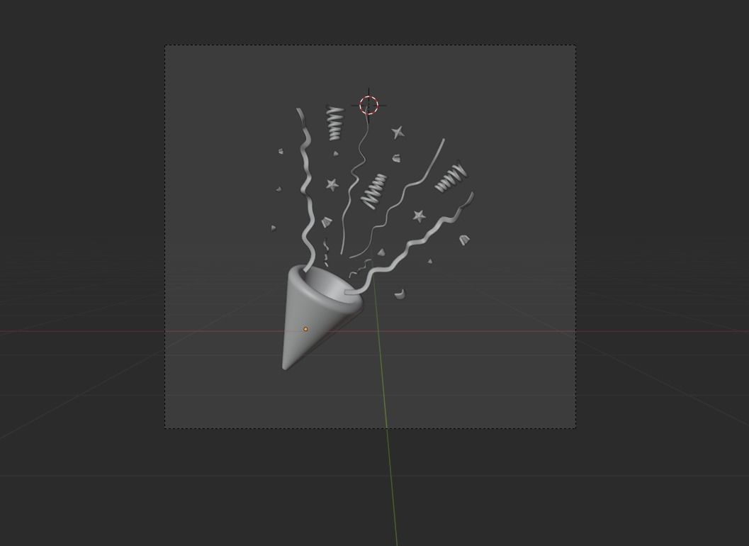 Confetti 3d Icon Illustration pack 3D model_6