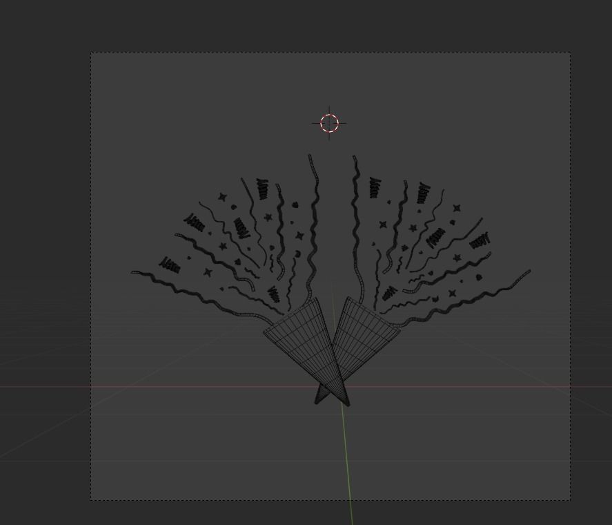 Confetti 3d Icon Illustration pack 3D model_8