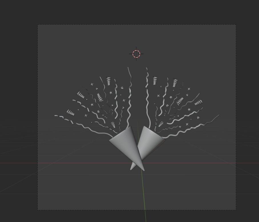 Confetti 3d Icon Illustration pack 3D model_7