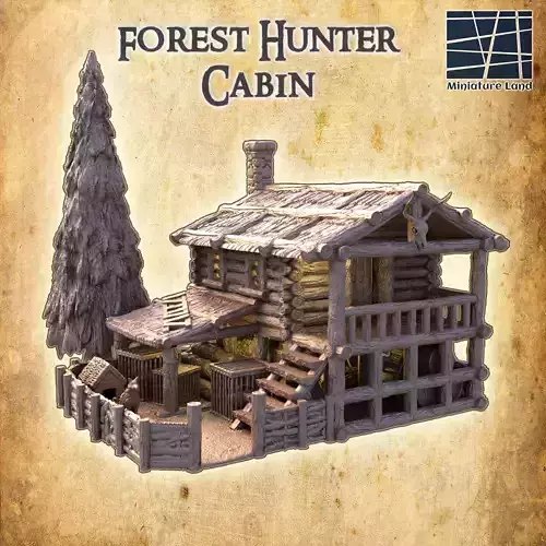 Forest Hunter Cabin Tabletop Terrain 28 MM