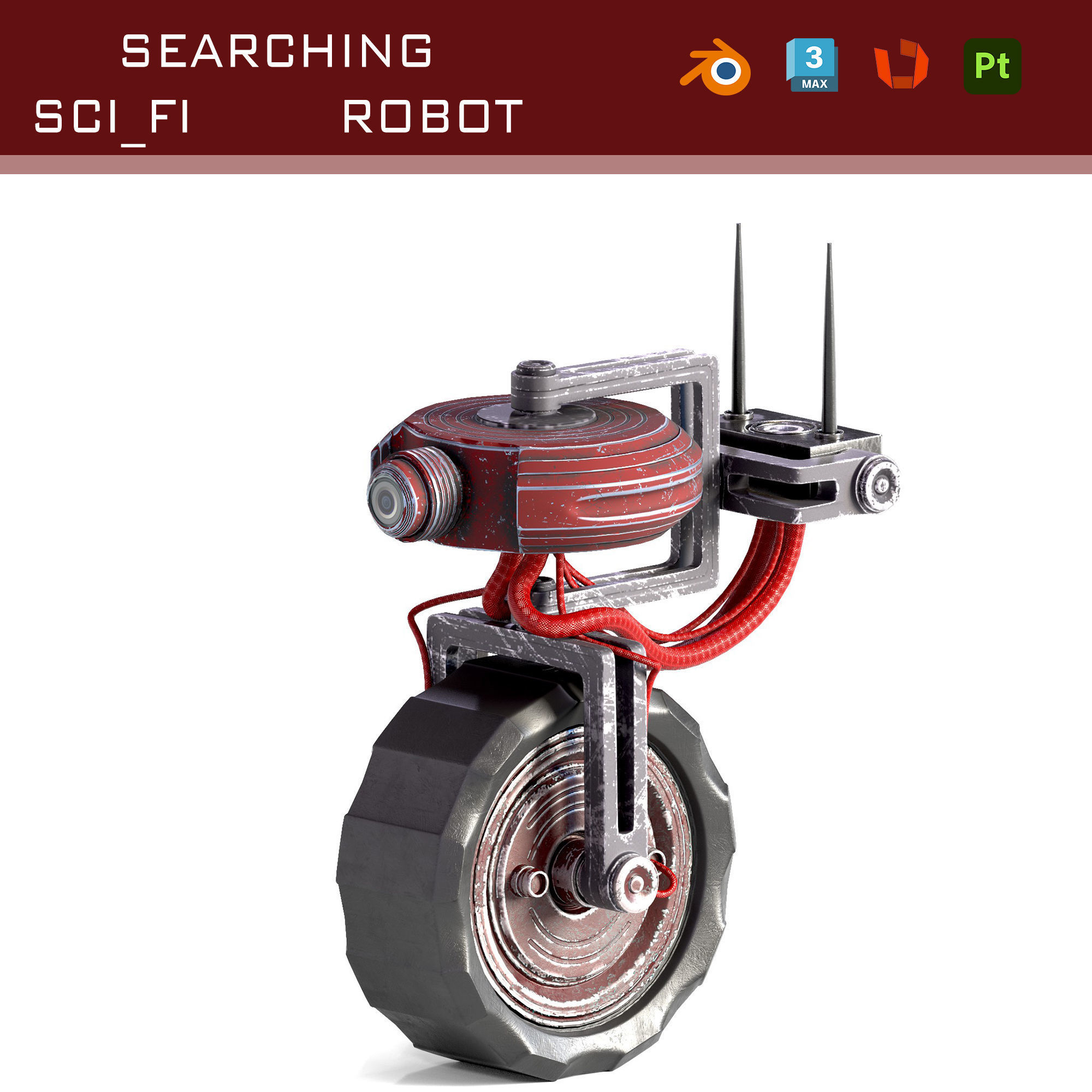 sci fi vehicle robot Low-poly 3D model_3